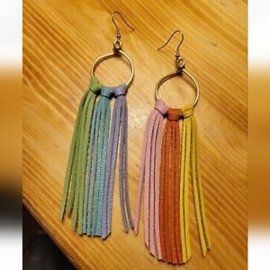 Custom hamdmade leather earrings